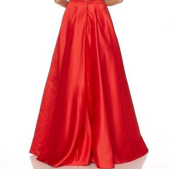 NEW BLACK RED EVENING FORMAL Lace Bodice Sleeveless A-Line Prom Dress JT661 - Picture 3 of 7